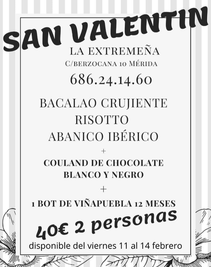 Menú de San Valentín